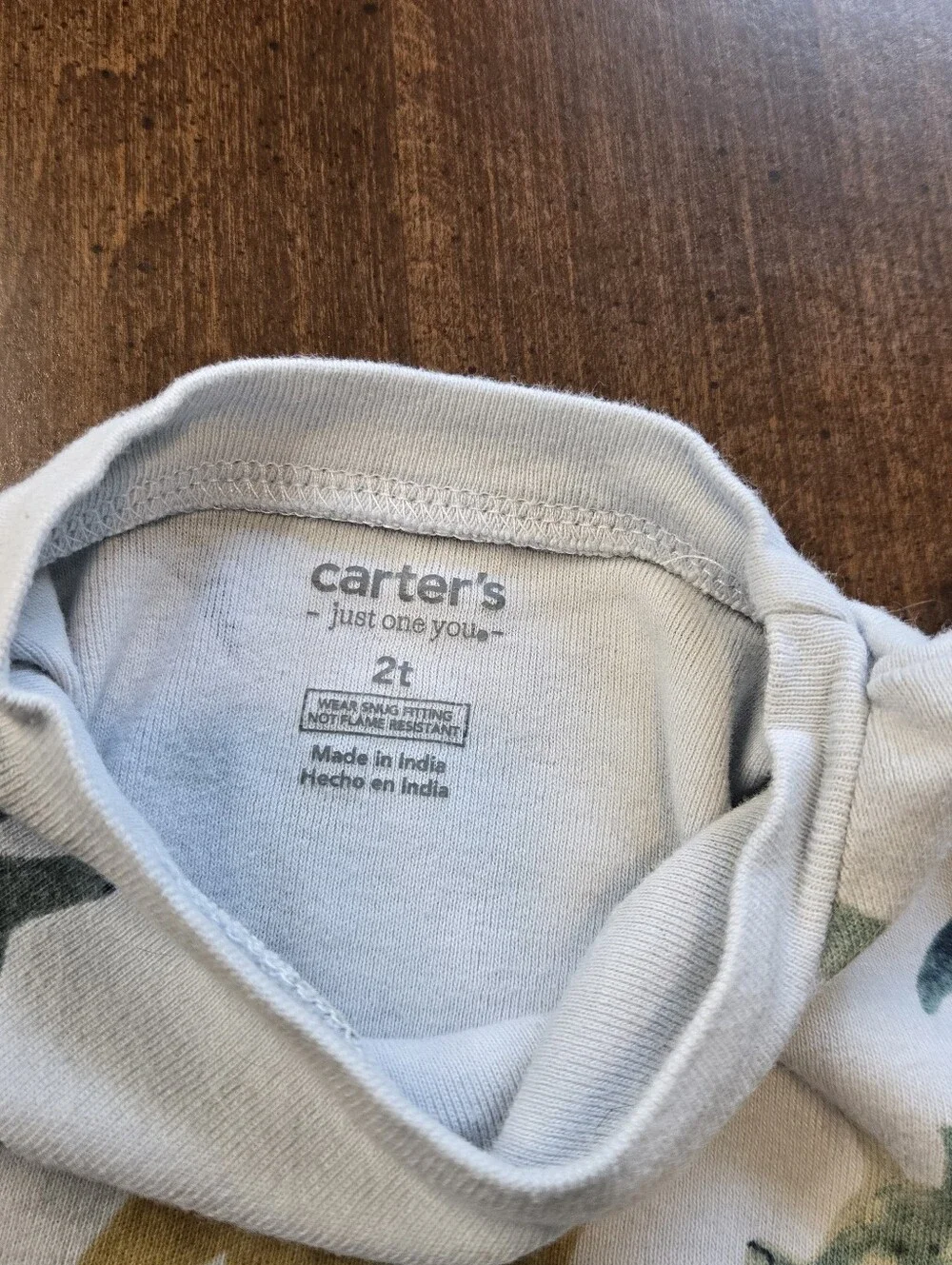 *SALE* Carter's 2T 2-Piece Long Sleeve Snug Fit Dinosaur Cotton Pajama Set Gray